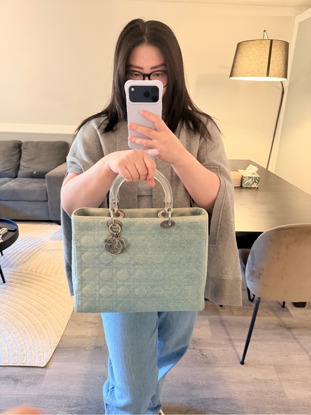 Christian Dior Lady Dior Denim Cannage Bag - Picture 4 of 7